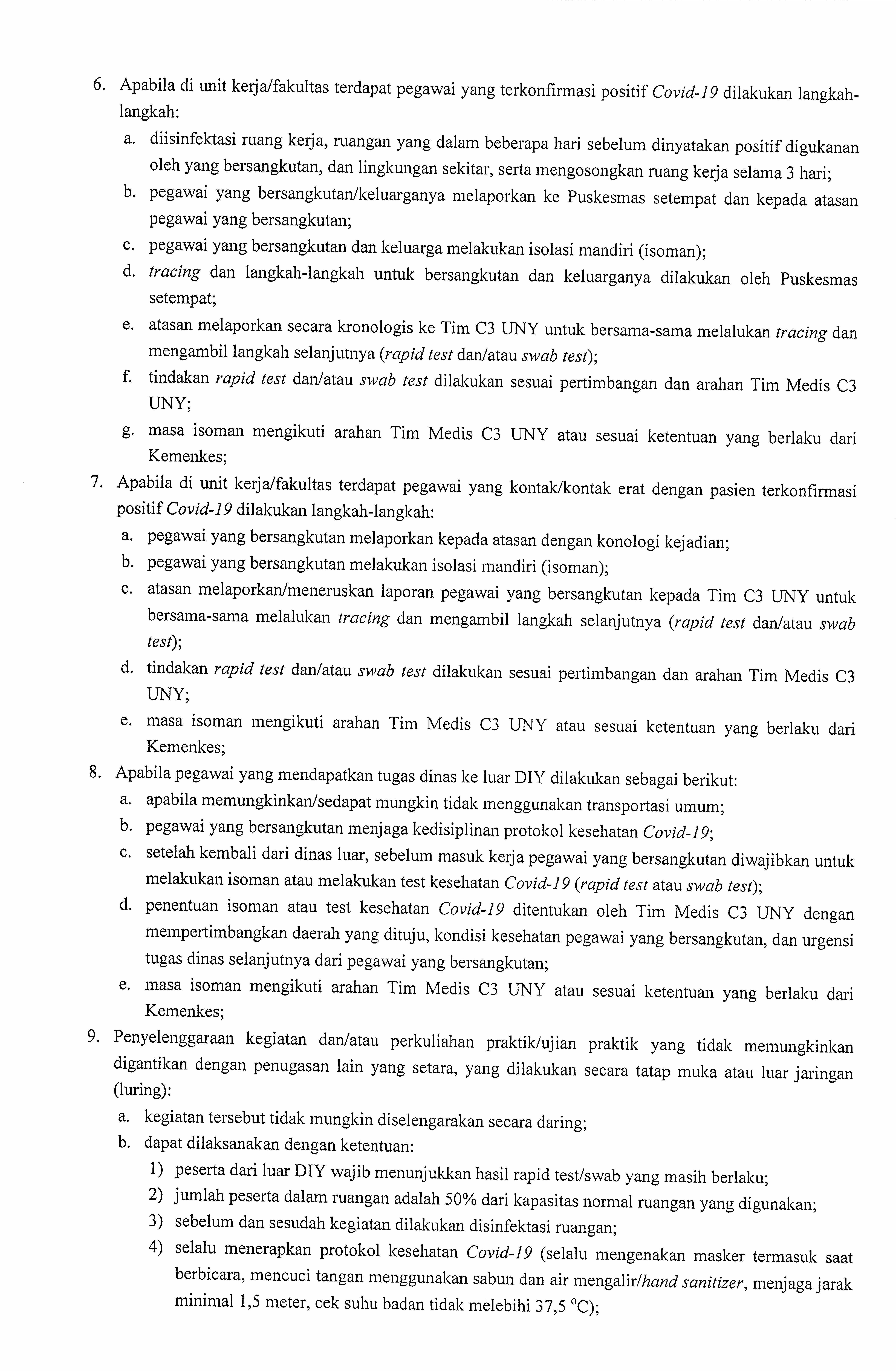 PENGATURAN KERJA DAN PERKULIAHAN ERA PANDEMI COVID-19