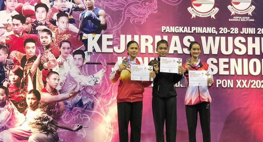 KAMILIA SABET JUARA DUA DI KEJURNAS WUSHU PIALA PRESIDEN 2019