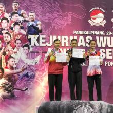 KAMILIA SABET JUARA DUA DI KEJURNAS WUSHU PIALA PRESIDEN 2019